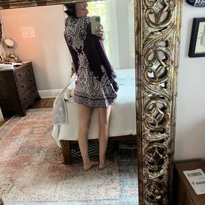 Women's Purple Paisley Cardigan